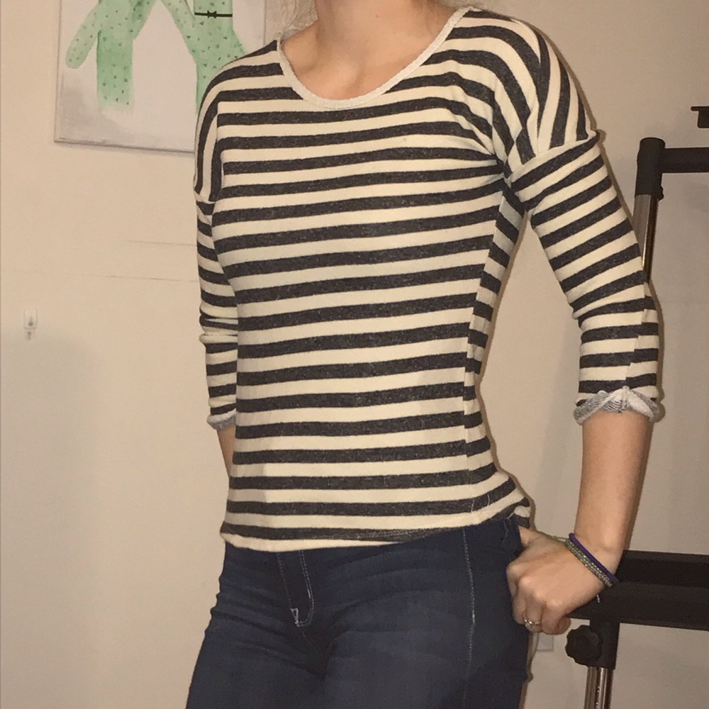 Stripped 3/4 sleeve
